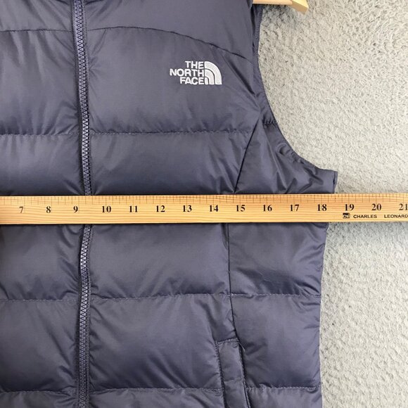 North Face Women Puffer Coat Vest Full Zip 700 Fill Goose Down Winter Purple S - Picture 9 of 13